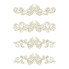 Classic Vitage Wedding Ornaments Frames Separator Elements Classic Vintage Wedding Invitation Hand Drawn Ornate the Calligraphy Poster Victorian Style