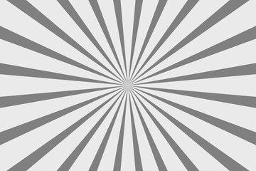 Grey and white sunburst ray pattern background. white and black sun burst gradient wide vector background