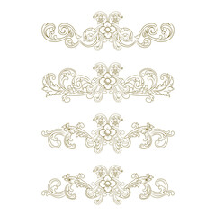 Fototapeta premium Classic Vitage Wedding Ornaments Frames Separator Elements Classic Vintage Wedding Invitation Hand Drawn Ornate the Calligraphy Poster Victorian Style