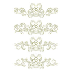 Classic Vitage Wedding Ornaments Frames Separator Elements Classic Vintage Wedding Invitation Hand Drawn Ornate the Calligraphy Poster Victorian Style