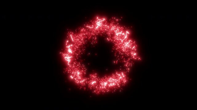 red circle electric spark effect loop animation