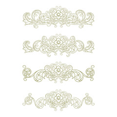 Classic Vitage Wedding Ornaments Frames Separator Elements Classic Vintage Wedding Invitation Hand Drawn Ornate the Calligraphy Poster Victorian Style