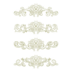 Classic Vitage Wedding Ornaments Frames Separator Elements Classic Vintage Wedding Invitation Hand Drawn Ornate the Calligraphy Poster Victorian Style