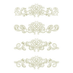 Classic Vitage Wedding Ornaments Frames Separator Elements Classic Vintage Wedding Invitation Hand Drawn Ornate the Calligraphy Poster Victorian Style