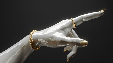 Mannequin hand with gold chain