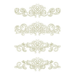 Classic Vitage Wedding Ornaments Frames Separator Elements Classic Vintage Wedding Invitation Hand Drawn Ornate the Calligraphy Poster Victorian Style