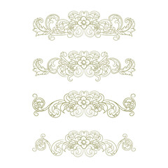 Classic Vitage Wedding Ornaments Frames Separator Elements Classic Vintage Wedding Invitation Hand Drawn Ornate the Calligraphy Poster Victorian Style