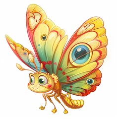 Fototapeta premium Artistic cartoon illustration of beautiful butterfly