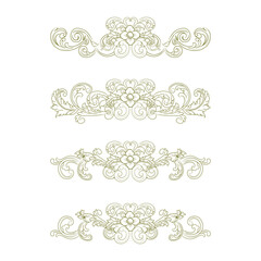 Classic Vitage Wedding Ornaments Frames Separator Elements Classic Vintage Wedding Invitation Hand Drawn Ornate the Calligraphy Poster Victorian Style