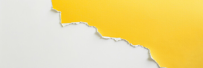 Yellow and white paper background with torn edge for text or design