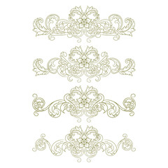 Classic Vitage Wedding Ornaments Frames Separator Elements Classic Vintage Wedding Invitation Hand Drawn Ornate the Calligraphy Poster Victorian Style