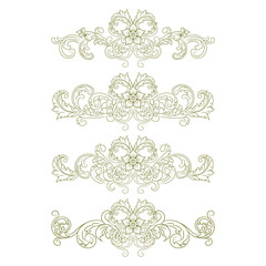 Classic Vitage Wedding Ornaments Frames Separator Elements Classic Vintage Wedding Invitation Hand Drawn Ornate the Calligraphy Poster Victorian Style