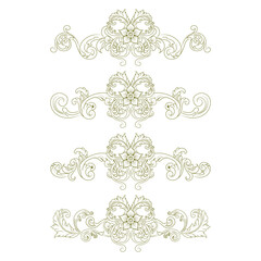Classic Vitage Wedding Ornaments Frames Separator Elements Classic Vintage Wedding Invitation Hand Drawn Ornate the Calligraphy Poster Victorian Style