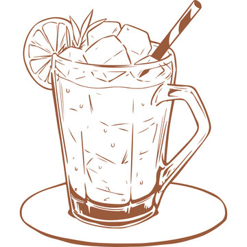 recommend clip art: Arak (Drink) outline hand drawn