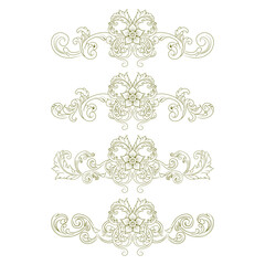 Classic Vitage Wedding Ornaments Frames Separator Elements Classic Vintage Wedding Invitation Hand Drawn Ornate the Calligraphy Poster Victorian Style