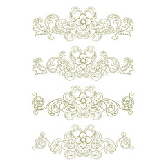 Classic Vitage Wedding Ornaments Frames Separator Elements Classic Vintage Wedding Invitation Hand Drawn Ornate the Calligraphy Poster Victorian Style