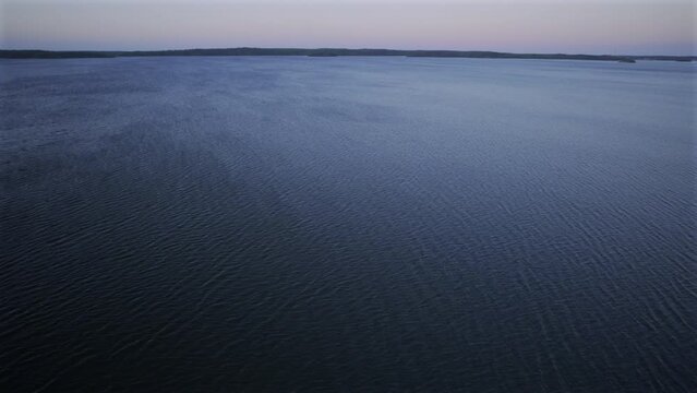 Relaxing sunset over the ocean in Scandinavia