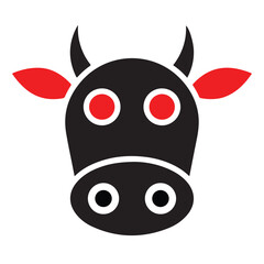 Obraz premium Cow Head Silhouette Vector Design 