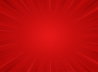 Comic background design with red color