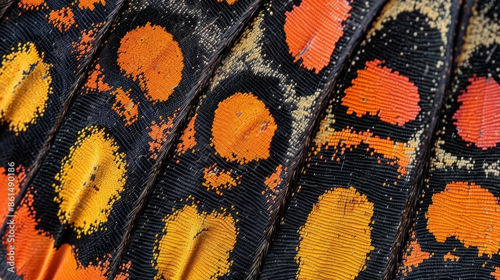 Wall mural detailed view of vibrant pattern on tropical butterfly wing for enhanced search relevance