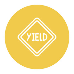 Yield Sign icon vector image. Can be used for Driving School.