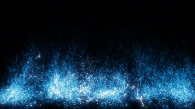 blue electric spark particle effect loop animation