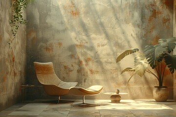 office loft interior design, modern minimal waiting lounge, living room and wall design background