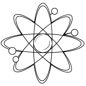 atom structure black and white clip art preview
