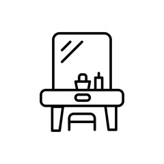 Makeup mirror outline icons, minimalist vector illustration ,simple transparent graphic element .Isolated on white background