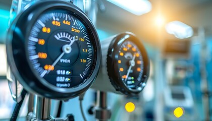 Close up view of a biomedical device monitoring vital signs for precise health data tracking