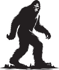 Bigfoot silhouettes vector image Flat silhouette design illustration