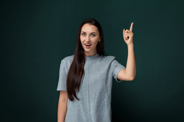 Woman Pointing at Something With Her Finger