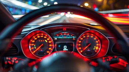 Detailed close up of advanced digital display on a car s dashboard for enhanced search relevance.
