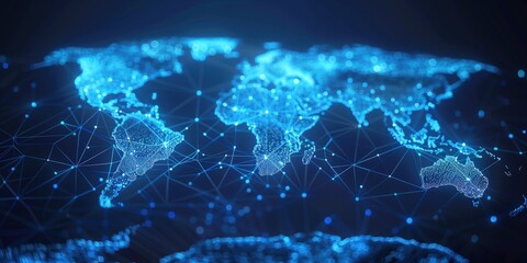 Global Network Connection, Digital World Map