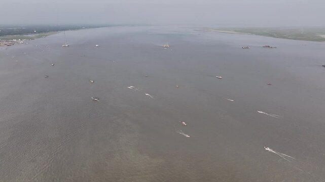 Vast Padma River Landscape Captured in 4K Aerial Footage