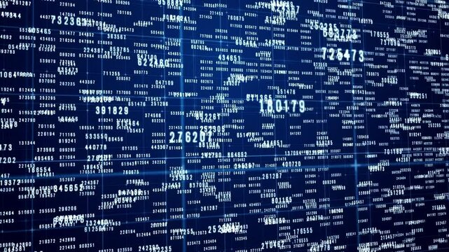 Random digits,Digital binary code. Computer matrix data falling numbers,number background