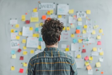 Creative Social Media Manager Brainstorming Content Ideas on Colorful Whiteboard | Editorial Shot