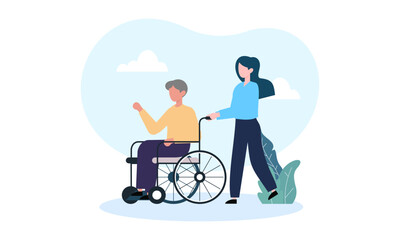 Fototapeta premium World humanitarian day illustration, community care people