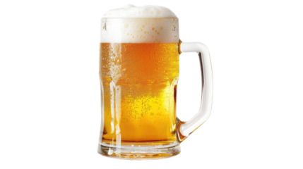 Glass of beer, transparent background PNG