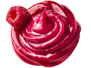 A swirl of raspberry coulis