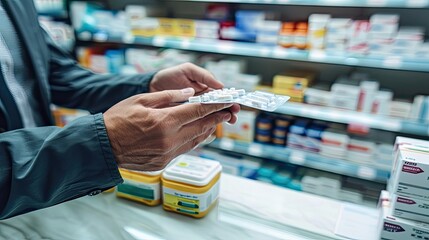 A doctor holds out a blister pack of pills to a patient, while the patient holds a single pill in their hand