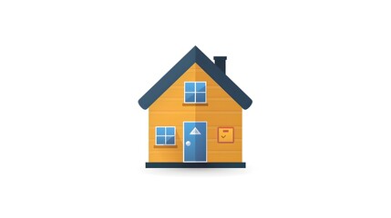 Fototapeta premium Minimalist House Icon on White Background Representing Home and Real Estate Concept