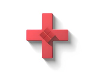 Obraz premium Medical Cross Icon Symbol of Health on Clean White Background