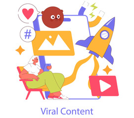 Social Media Marketing. Flat Vector Illustration