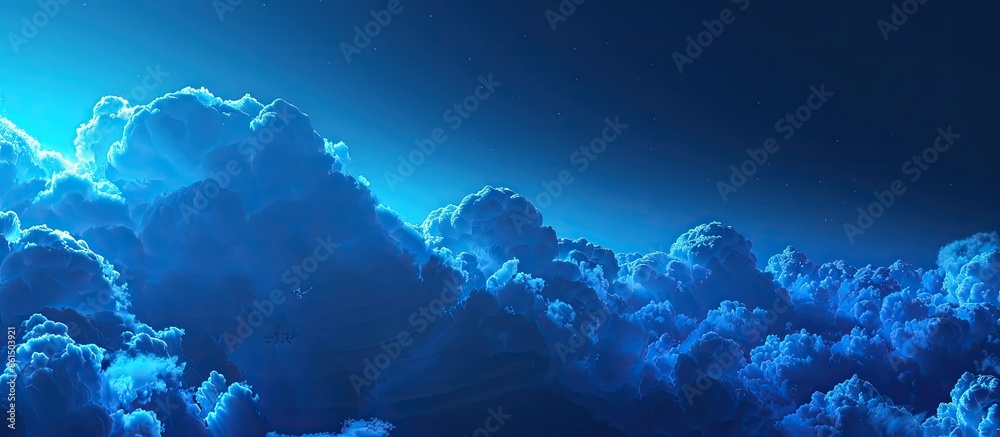 Aufkleber Dark blue sky with clouds creating a copy space image.
