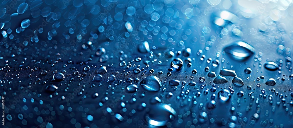 Poster Blue textured pattern background with a water drop, perfect for adding text with copy space image.