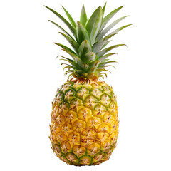 A whole pineapple with leaves