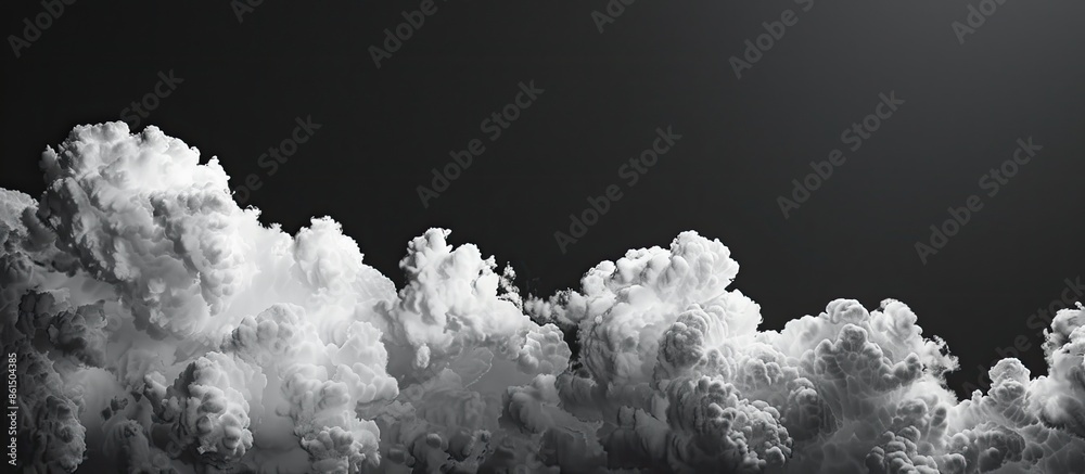 Leinwandbilder a white cloud against a black backdrop forms a visually appealing layout, perfect for displaying sle