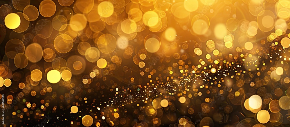Poster Festive gold glitter background with bokeh lights for New Year celebrations, perfect for adding text or graphics in the copy space image.