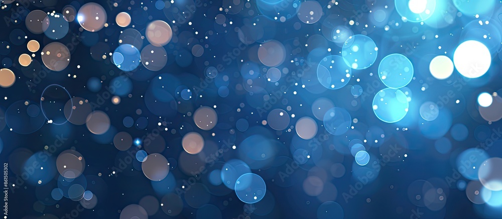 Poster A blue bokeh background with an abstract style and copy space image.